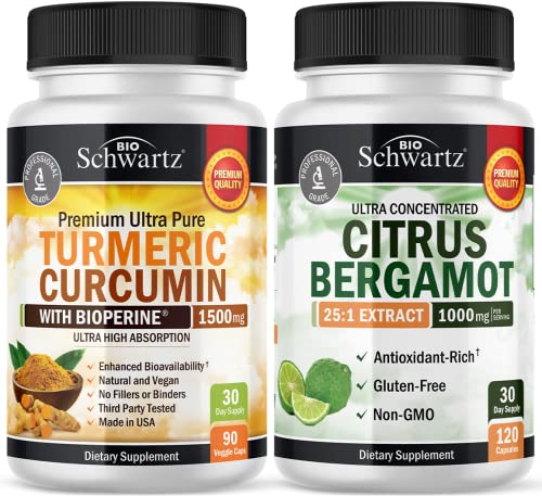 Bioschwartz Turmeric Curcumin 1500 & Citrus Bergamot Bundle #TOP18