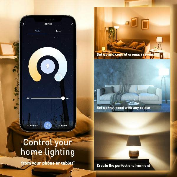 MAXIM LED GU10 Spotlight Cap (Colour Changing Temperature), 5.5watt (50watt) 345 Lumens, PA, Pearl, Dimmable via App - Image 3