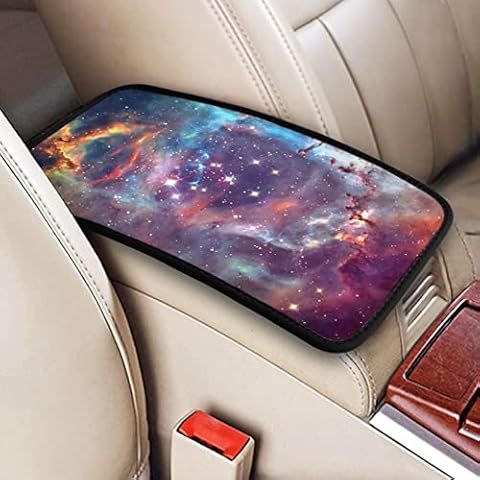 Aneyhoz Galaxy Car Center Console Cover for Women Purple Waterproof Car Armrest Seat Box Cover Protector Soft Non-Slip Auto Armrest Cover Universal SUV Truck, One Size Cover