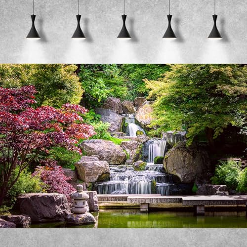 Image of Waterfall Aquarium Background Kyoto Garden Style Terrarium Background Forest Huge Rocks Fish Tank Background Falls Stream River Aquarium Backdrop Waterfall Reptile Habitat Background 36x18in