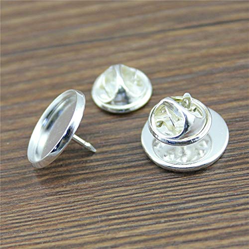 WYSIWYG 18 Pieces Brooch Base for DIY Jewelry Findings Hand Made Women's Brooch Base Settings Brooches for Men Decoration Brooches for Women Inner Size 20mm Round Glass cabochon
