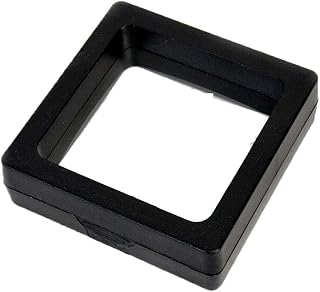 3D Floating Thin Film Jewelry Storage Box, Black Transparent Frame Display Box Holder for Necklace Bracelet Earring Medallion, Coin, Challenge Coin Display, 2.76 X 2.76 X 0.79in