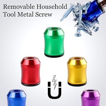Strong Magnetic Screw Ring, Screwdriver Head Magnetic Ring, Removable Household Tool with Anti-Slip Design, Screwdriver Drill Bit Holder, for Drill Tools & Power Bits,B
