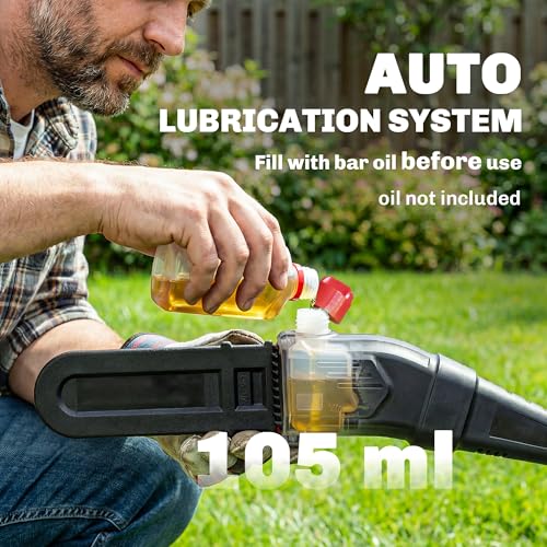 Outsunny 18V 8" Cordless Pole Chainsaw, 1.94M/2.56M Electric Chainsaw With 2 X 4.0Ah Batteries, Charger, Auto Lubrication, 6M/S Chain Speed, Long Reach Pole Pruner For Branch Cutting Tree Trimming - 8