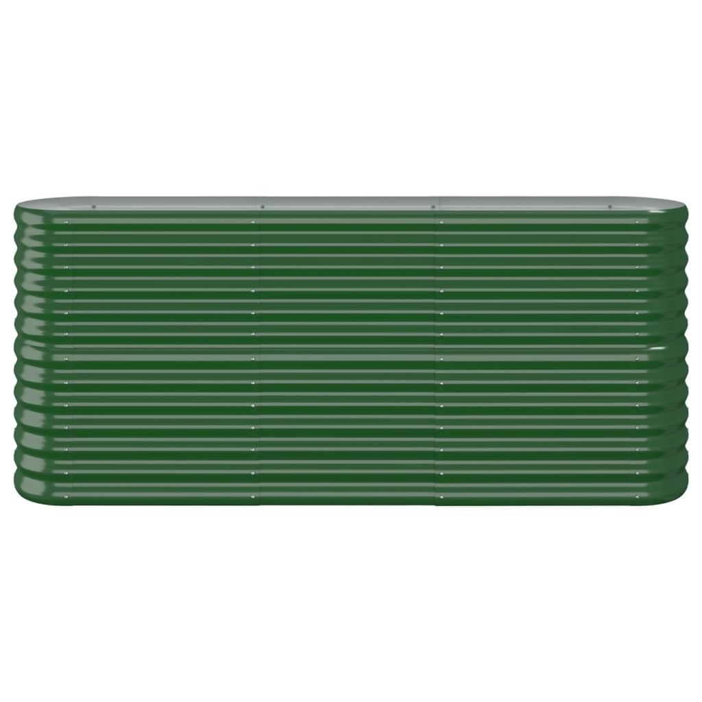 Ovales Hochbeet Pulverbeschichteter Stahl Grün 152x40x68 cm Robust Langlebig für Garten Balkon Terrasse Outdoor Pflanzgefäß