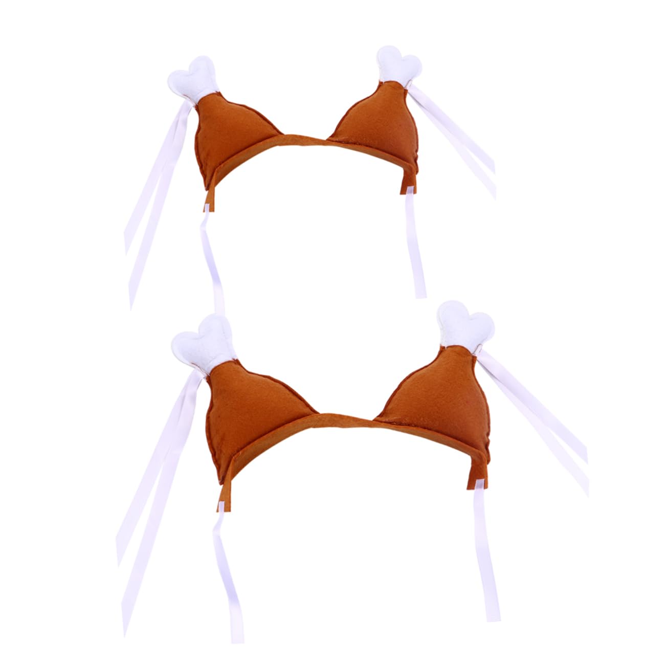 Balacoo 2pcs Chicken Leg Pet Hair Bands Creative Costume Accessories for Dogs Cats Fun Party Headbands for Holidays Special Events Durable Easy to Wear