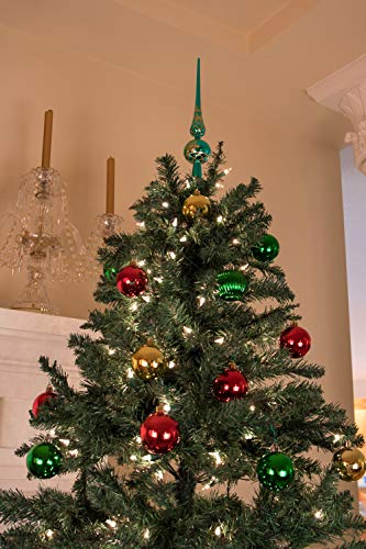 Clever Creations Christmas 11 Inch Ariadne Tree Topper Shiny Crystal Decoration, Glitter Treetop Holiday Home Décor, Teal #TOP3