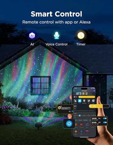 Image of Govee Outdoor Projector Light, Upgraded Aurora Star Projector with 16 RGB Patterns for Patio, 50+ Scene Modes for Indoor & Outdoor Holiday Decor, Works with Alexa, Google, Matter, IP65 Waterproof
