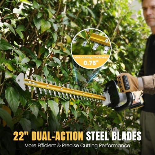 Hedge Trimmer Cordless 22" - 2 x 21V Batteries & Fast Charger, Easy to Use - Image 3