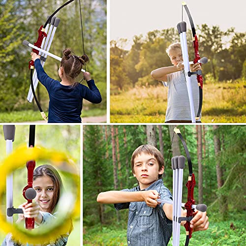 O Wowzon Fiberglass Bow & Arrow Archery Set With Led Flash Lights, 8 Arrows, Bow And Arrow For Kids 8-12 Fun Toys For Boys Girls Kids Crossbow Indoor & Outdoor Toys Shoots Over 100 Feet #TOP6