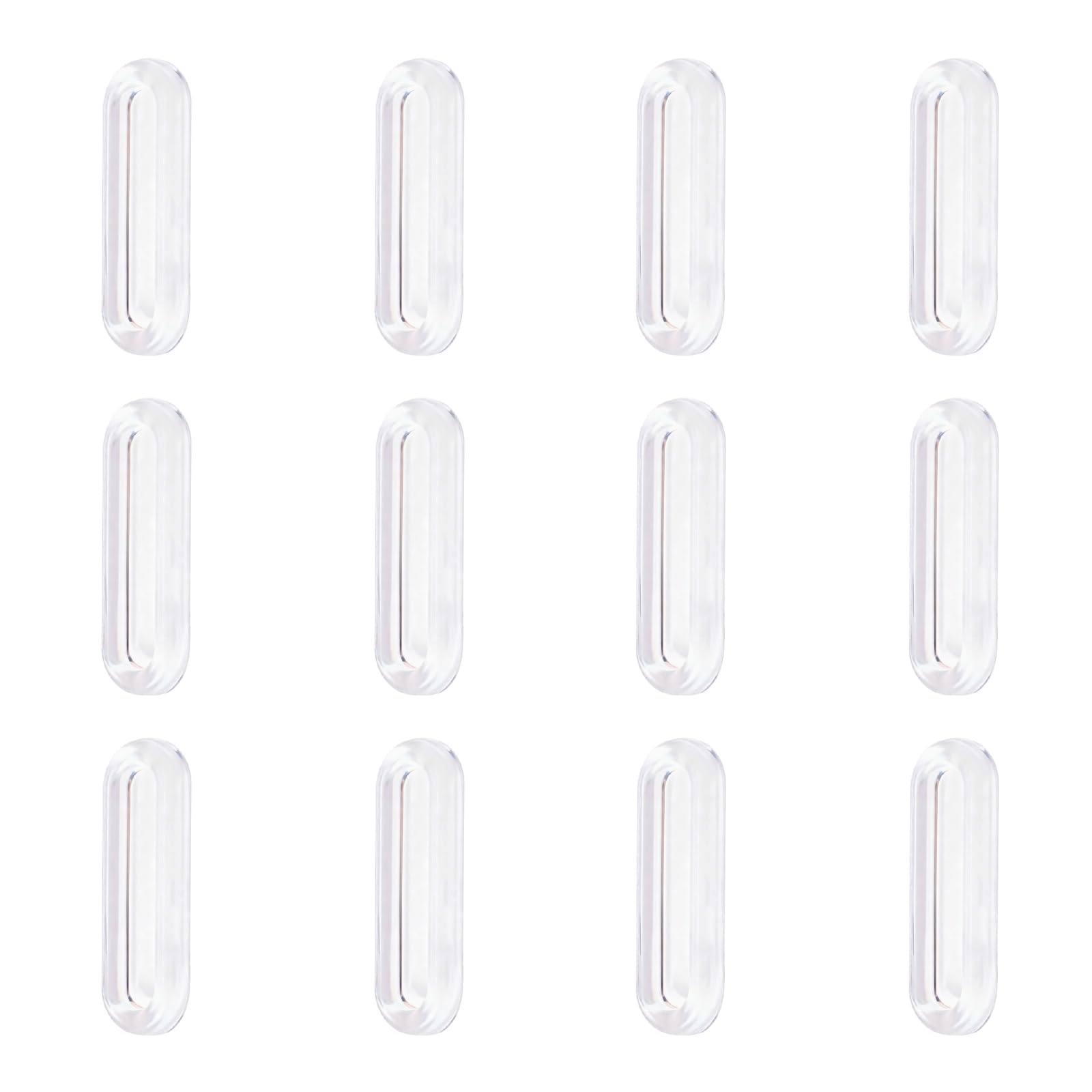 MOROBOR Clear PU Self-Adhesive Pulls, 12 Pcs Recessed Finger Pulls Oval Sliding Door Handles Clear Instant Handle for Glass Doors Window Drawer Cabinet
