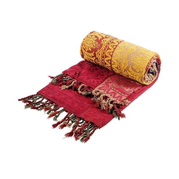 amorus Chenille Jacquard Tassels Throw Blanket Sofa Chair Cover Tablecloth - Colorful Tribal Pattern - Image 7
