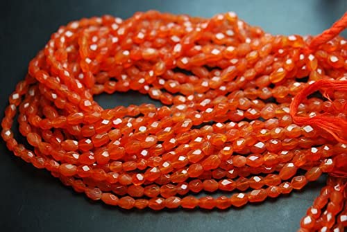 Carnelian faceted oval nuggets 6-7mm perle cornaline naturelle pour bijoux DIY