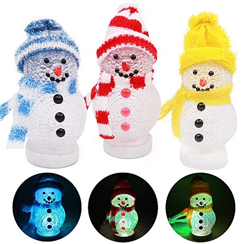 Lámparas de Navidad LED Mini Muñecos de Nieve USB 3 Pcs