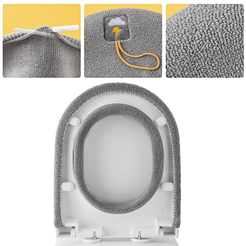 4 Stück Toiletten Sitzbezug, Warmes Toilettensitzkissen, Toilettensitz Abdeckung, Waschbar Toiletten Sitzbezug, Dicker, Waschbar, Dehnbar, dür Die Meisten Toiletten Geeignet