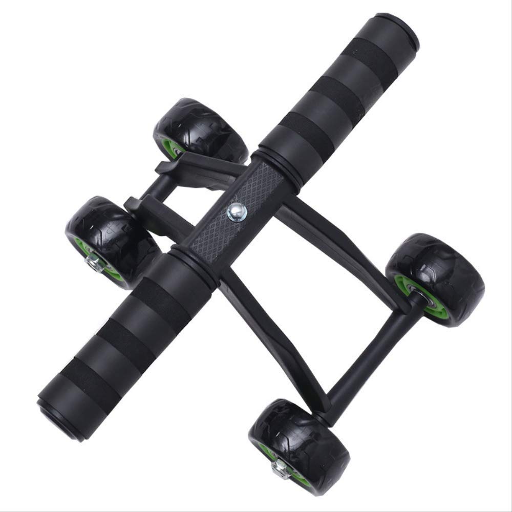 Bajie - Ruota addominale addominale per allenamento muscolare addominale con 4 ruote maniglie antiscivolo – addominale trainer con tappetino inginocchiato