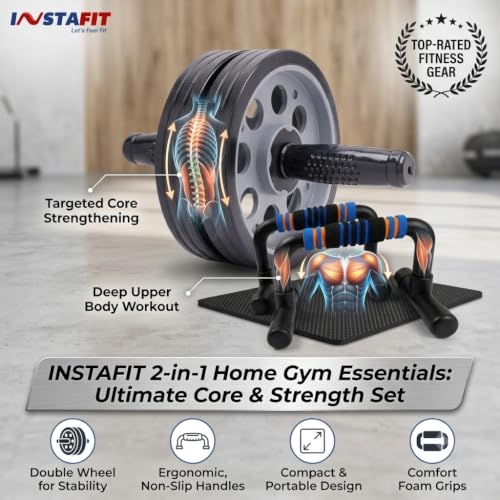 Image of Instafit AB Roller Wheel for Men and Women, Greyblack