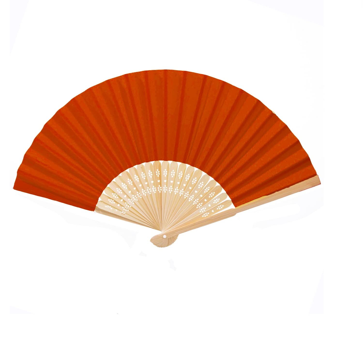 QIRMIZI 10 Pack Paper Fan,Foldable Handheld Fan,Great for Wedding Decoration,Painting and Drawing,Red