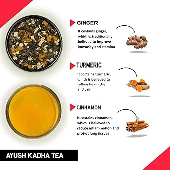 TEACURRY Ayush Kadha - (Pack of 1, 30 Teabags) made with natural ingredients, ayush certified and free from additives.