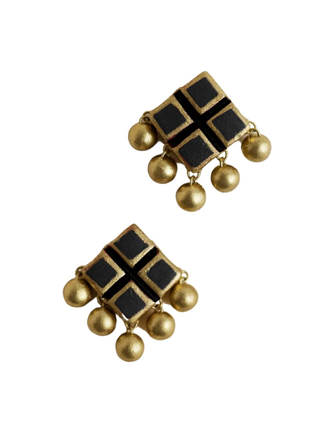 Mosaic Charm Studs by Mridah - Handcrafted Terracotta Stud Earrings for Women | Sustainable Ethnic Jewellery | Stud Earrings for Casual Wear | Minimal Collection-image-20