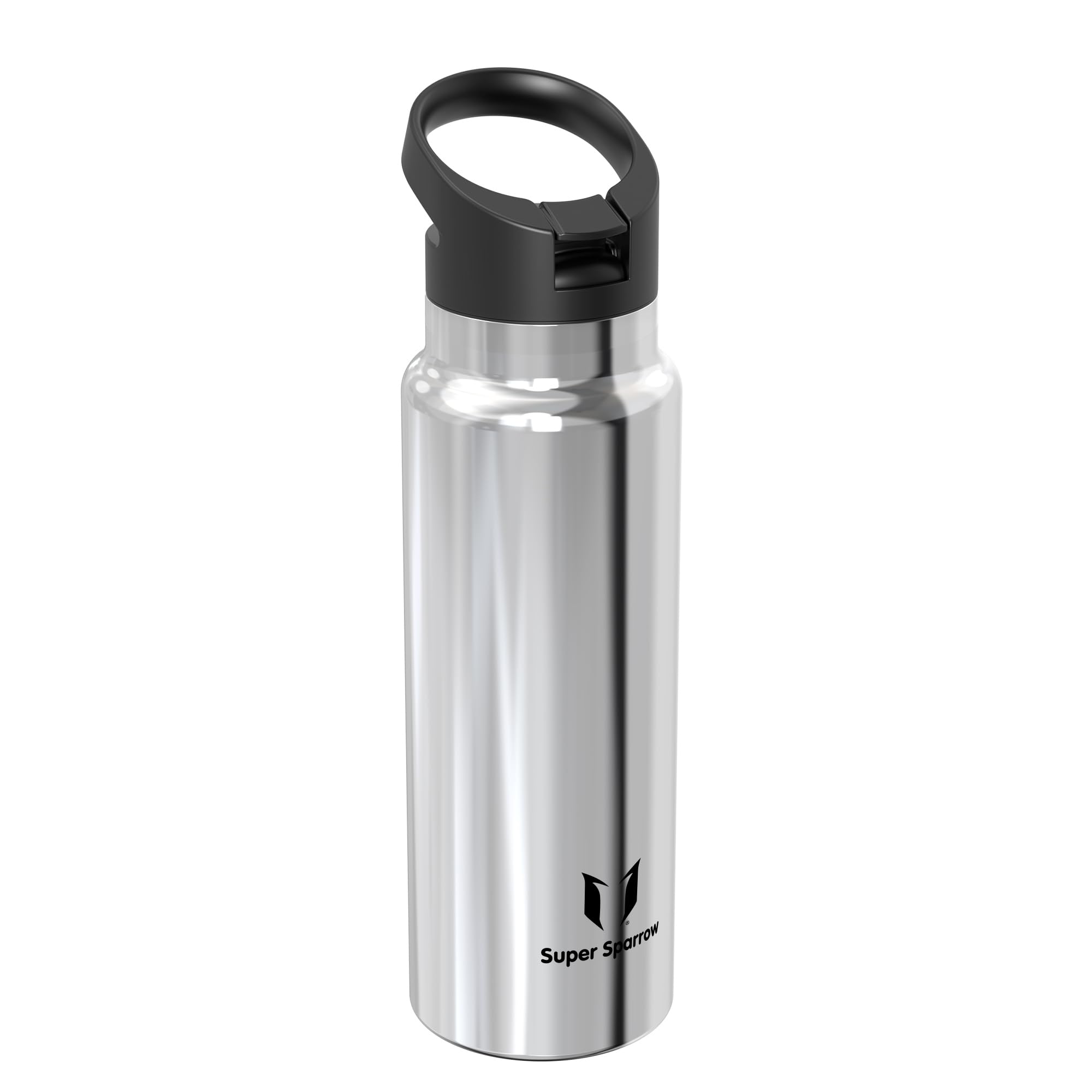 Super Sparrow Borraccia Termica - 500ml, 750ml, 1000ml, 1.2L, 1.5L- SwivelSip Inox Bottiglia - Senza BPA Borracce Termiche, Borraccia Ergonomica per Bambini, Sportiva, Bici, Campeggio, Palestra