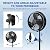 SMAFAN 16 Inch Outdoor Misting Stand Fan, Hose Connection, 3 Speed 3 Mist Settings, 75° Oscillation, Adjustable Height 36-50 inch, 25° Tilt Head, GFCI Plug, for Patio Deck Backyard, Black
