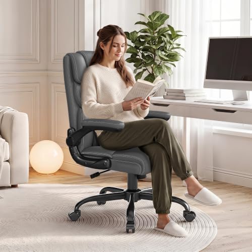 Office Chair, Executive Mid-Back Computer Desk Chair with Flip-up Armrests - image 8