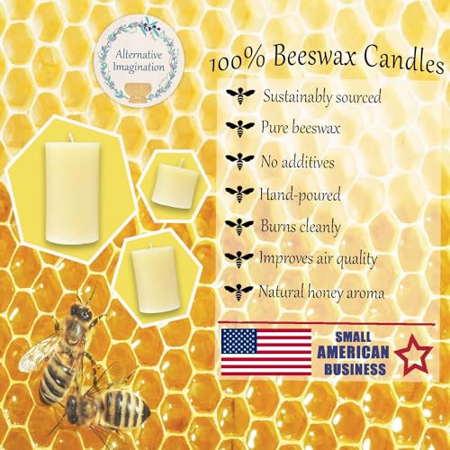Large 3x6 White Beeswax Candles - 80 Hour - 100% Pure Beeswax Ivory Pillar Candles, Naturally Whitened in The Sun - Unscented, Smokeless - Home Decor, Wedding Decor - 1 Pack - Alternative Imagination - Thumbnail 2