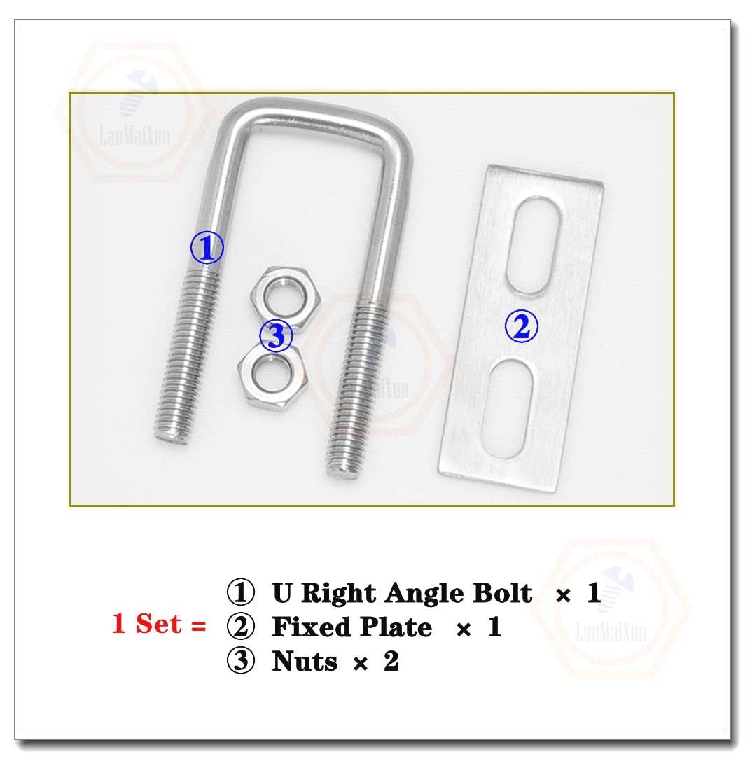 2 Bulloni A U M8 100mm Acciaio Inox 304 - Con Dadi, Per Barche, Auto, Fissaggi - Foto 7