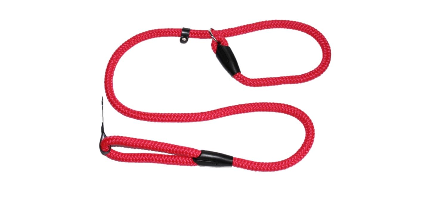 Duo lead All in one Slip lead or Head Collar dog trainin Stop Pull Large Dogs Figure 8 Training Mode (Red, 14mm x 150cm (Med-Lge Dogs))