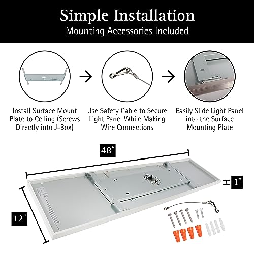 Image of UltraLux 1x4 Surface Mount Slim LED Panel Dimmable 3CCT Matte White 2Pk