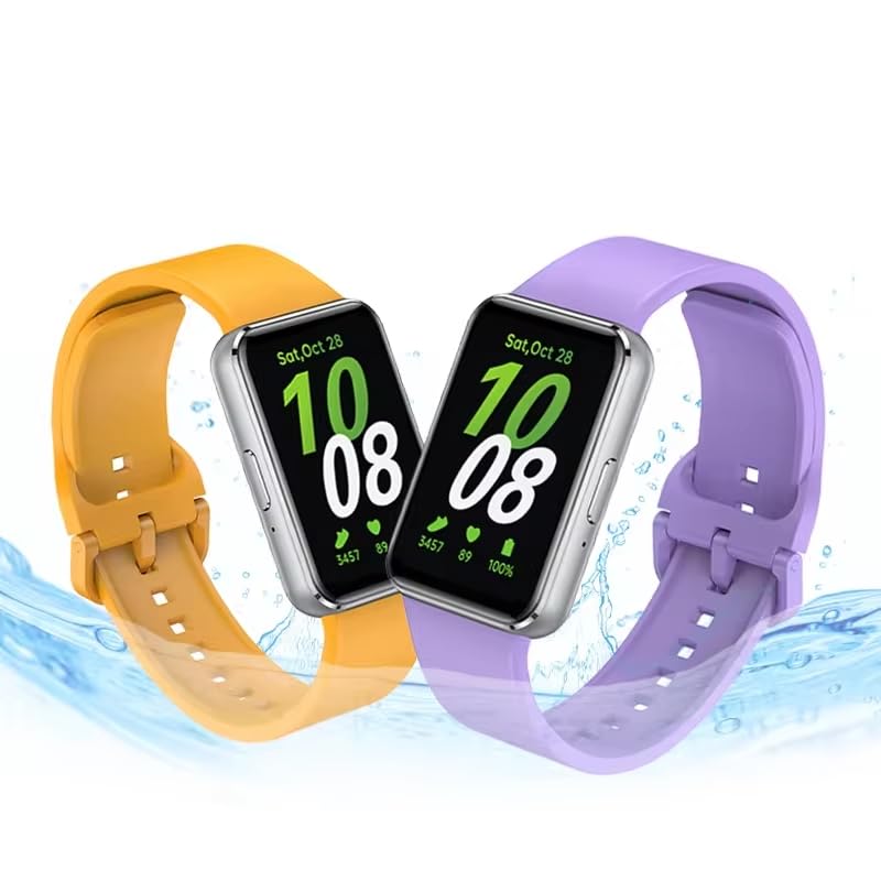 Image of Valente Silicone Watch Straps Compatible for Samsung Galaxy Fit 3 (Pack of 2)