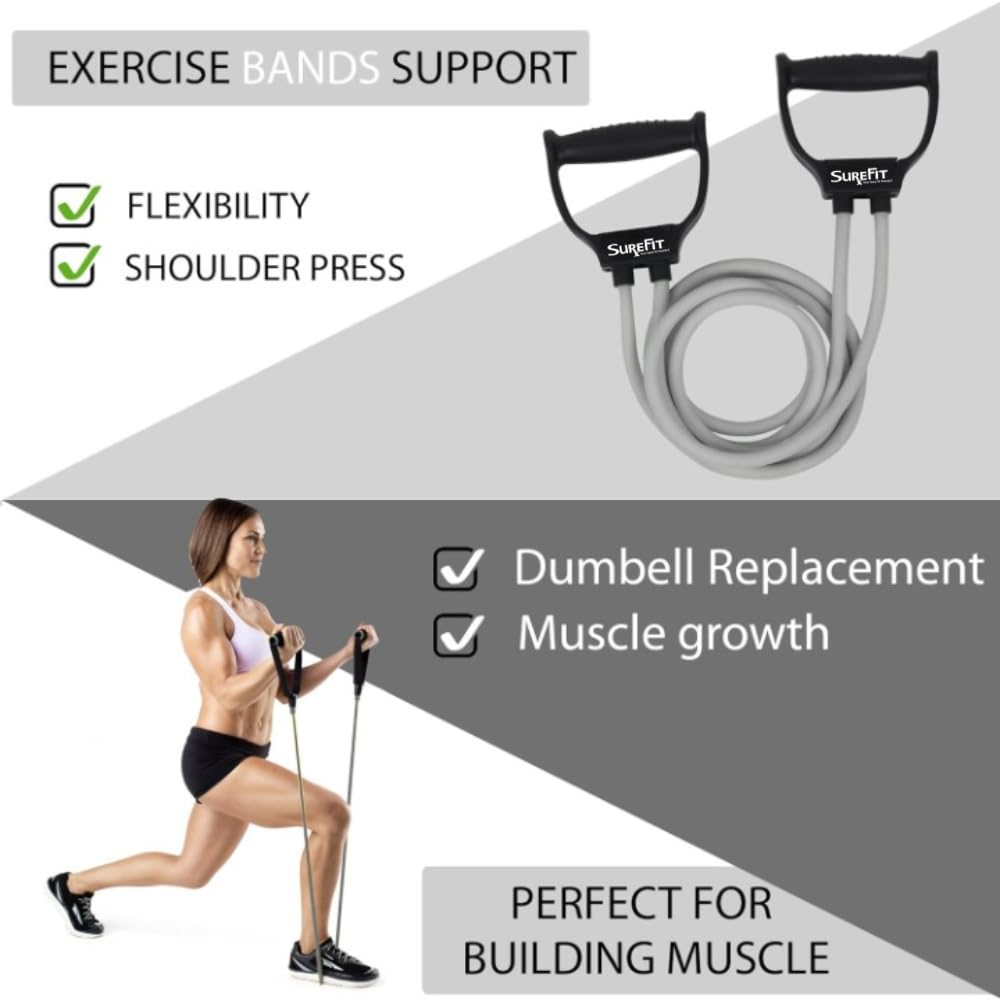 SUREFIT Double Spring Tummy Trimmer Heavy Duty Dual Spring with Non-Slip Foot Pedal for Abs Workout Black Standard Size 2