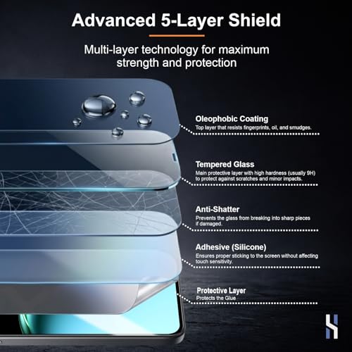 Image of Tempered Glass for OnePlus Nord 4 (6.74 Inch) Military Grade 9H Screen Guard, Anti-Scratch, Shatterproof, Edge-to-Edge Full Coverage - Black Border