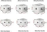 Orivin Lot De 20 Connecteurs Cubiques M-3 En Aluminium, Bloc De Fixation Hexagonal Carré Pour Plaque Acrylique Fixe, Matériel D'éclairage, 10 X 10 X 10 Mm, Argent - 3