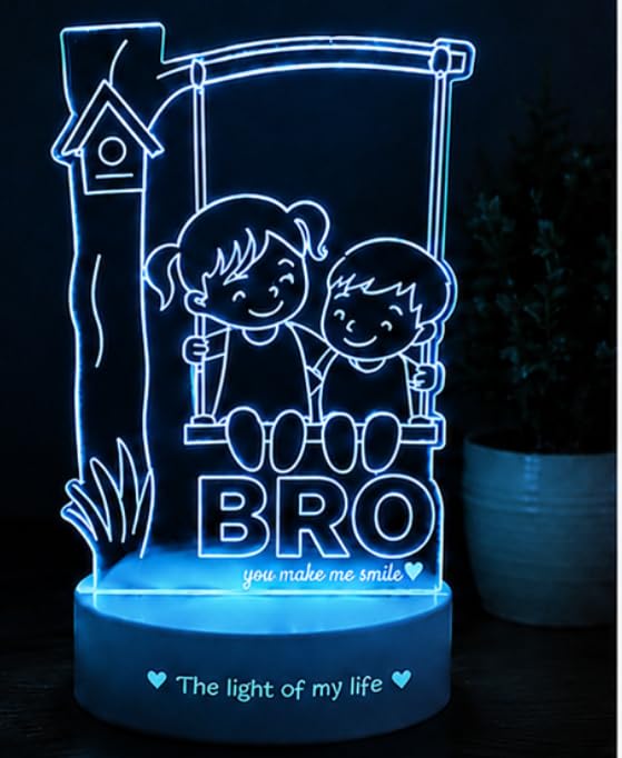 Image of by Pepperfry Raksha Bandhan Gift for Brother | Rakhi Gift for Bhai | Decorative Multicolor LED Lamp | Energy Efficient Light for Bedroom Home Office Study Room
