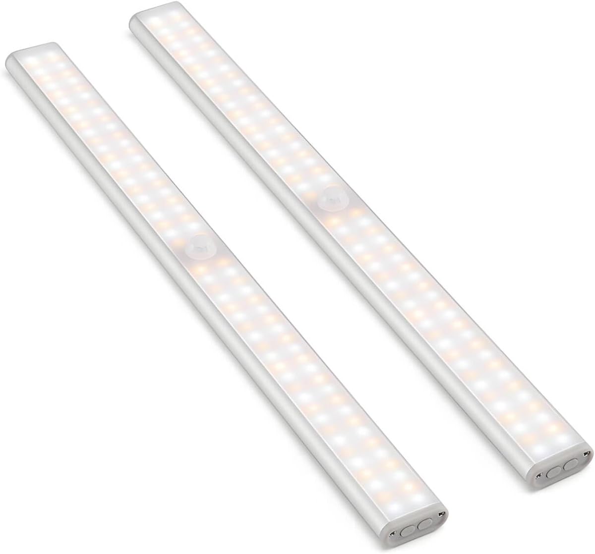 96 LED Under Cabinet Lights, 3 Color Temp, 1800mAh Rechargeable Battery, Motion Sensor, Magnetic Dimmable Closet Lights, Wireless Under Counter Lighting for Kitchen and Stairs (2 Pack)