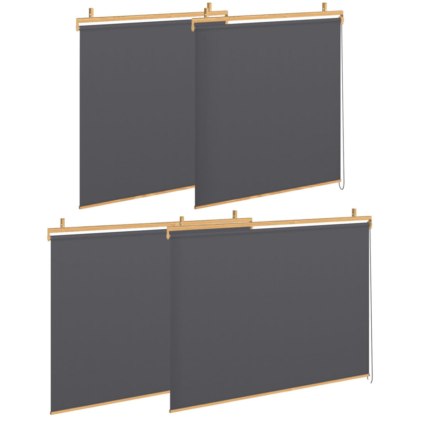 IDMarket - Pergola Effet Bois Toit rétractable 3x4 M et 4 Stores