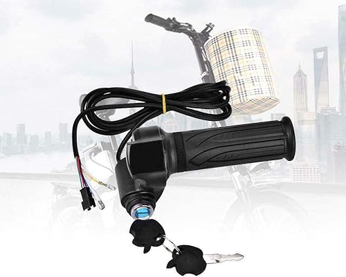Empuñaduras universales para manillar de bicicleta eléctrica, 1 par de pantallas de voltaje de batería LCD impermeables con función de bloqueo para