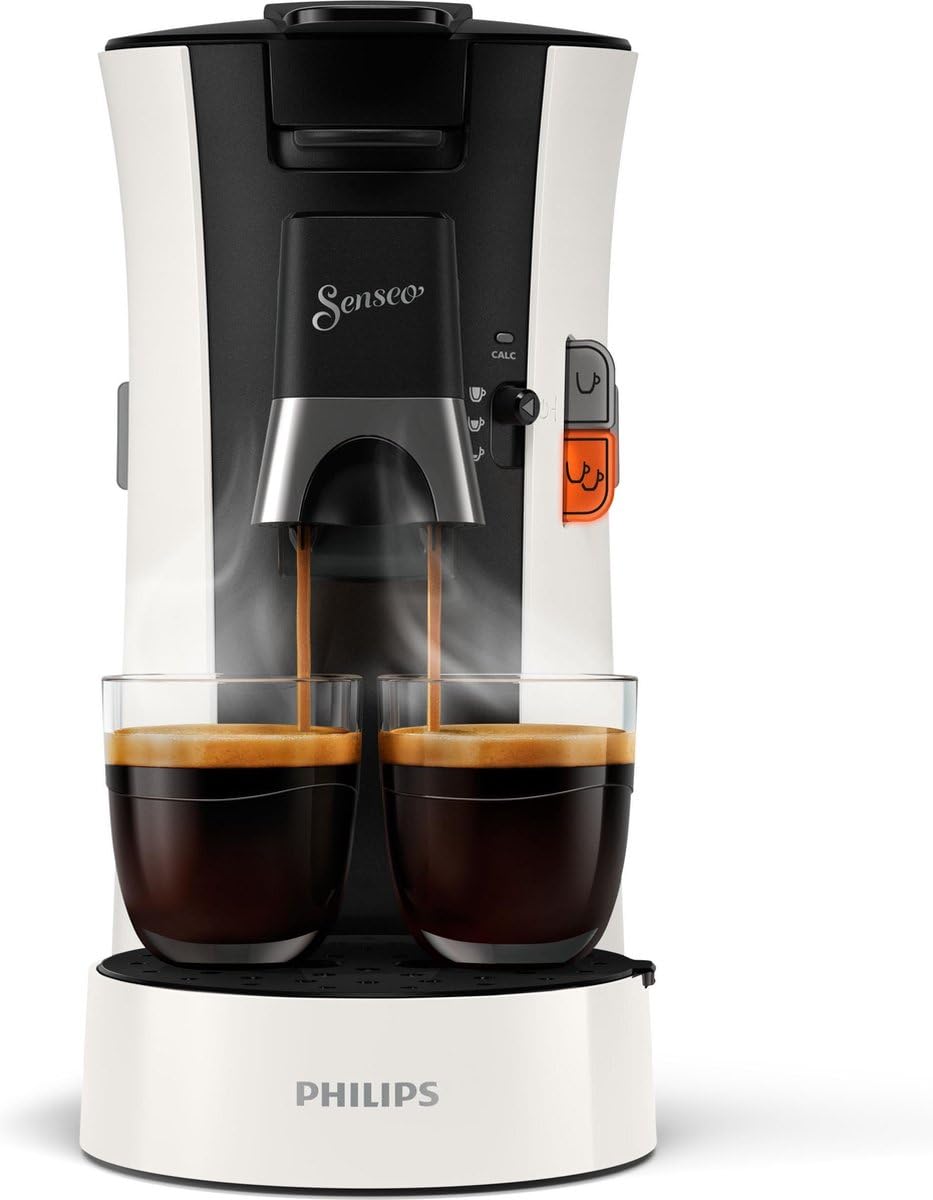 Philips Senseo Select CSA230/00 - Machine à café à dosettes pour 2 tasses de café max - Dosettes de café exclusives - Noir profond/blanc