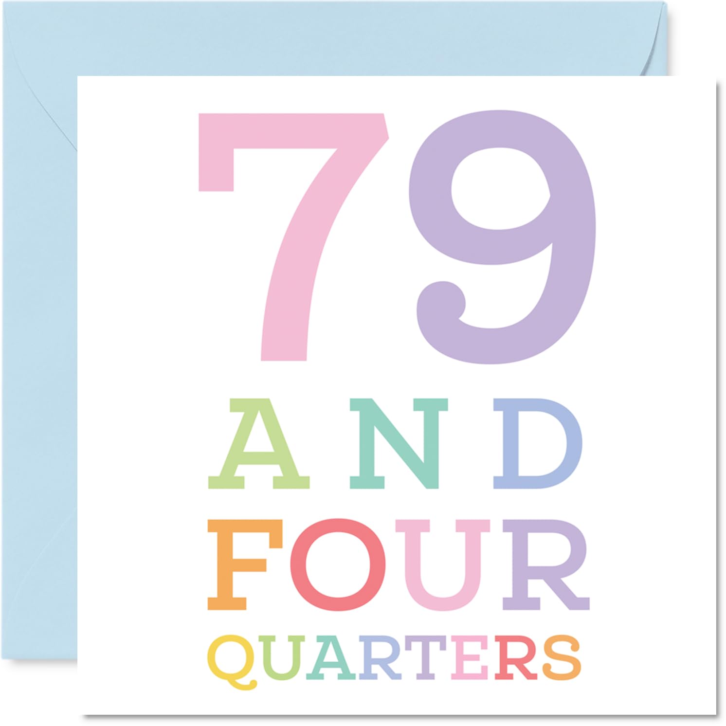 80th Birthday Cards for Women Men - 79 and four quarters - Happy Birthday Card for 80 Year Old Woman Man Grandad Auntie Nanny Nan, 145mm Bday Greeting Cards