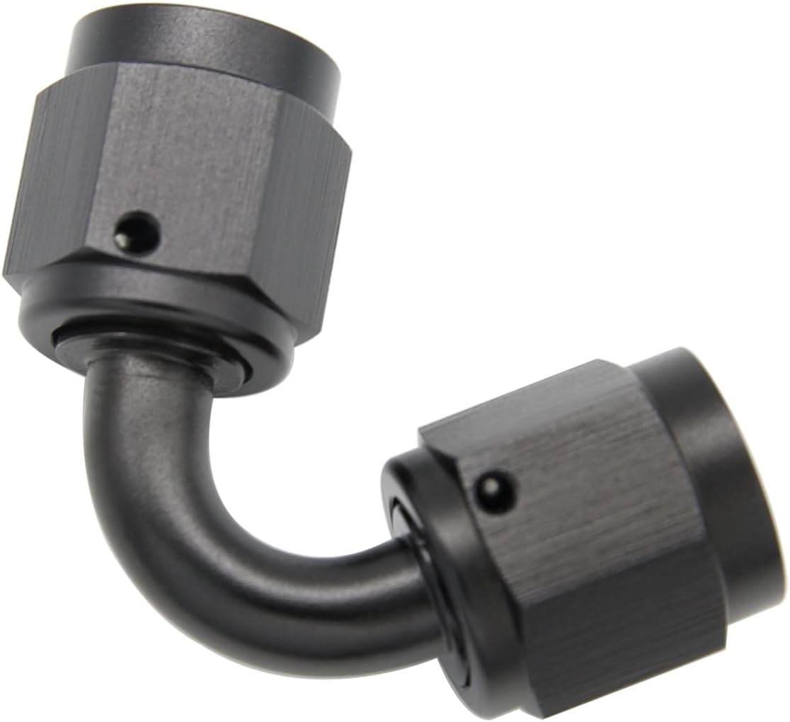 4AN Female to 4AN Female 120 Degree Swivel Coupler Fitting Adapter Union Aluminium Black