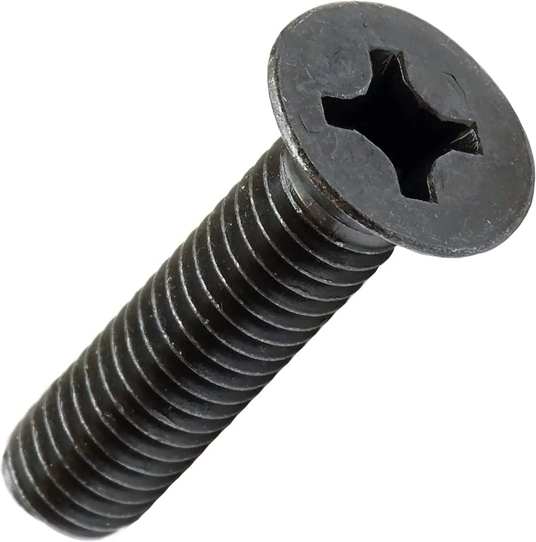 MonsterBolts - M4 x 6mm Phillips Flat Head, DIN 965, Alloy Steel, Black Oxide, 100 Pack