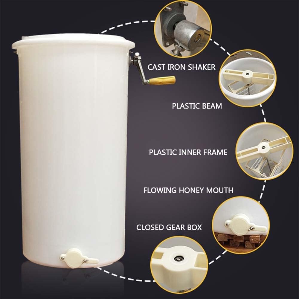 Manual Honey Extractor, 2 Frame Manual Honey Extractor, Honey Shaker Honey Separator, Beginner Beekeeper with Accessories