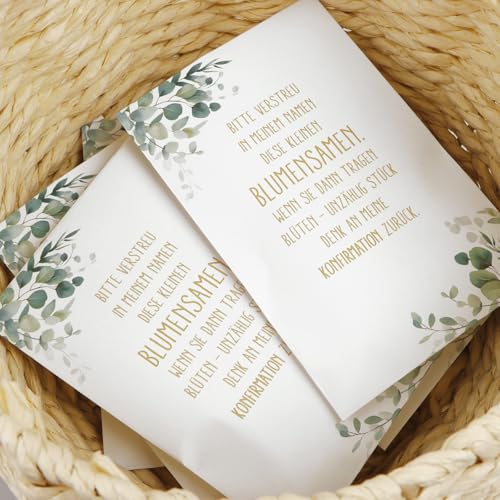 COMOOKA Gastgeschenke Konfirmation 50 Stück Samentütchen Konfirmation Geschenk für Gäste Mini PapiertütenTüten Klein Geschenktüten Mini Deko Tischdeko
