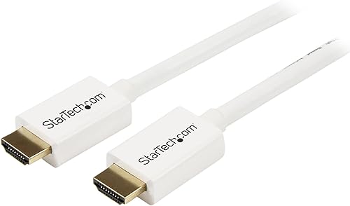 StarTech. com HD3MM7MW 23.0 ft 23-Feet CL3 blanco en pared de alta velocidad 19-Pin 1080p HDMI Cable, chapado en oro