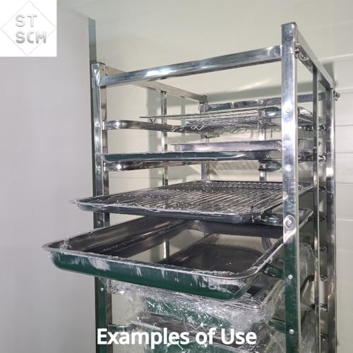 Stainless Steel Sheet Pan Bun Rack, 12 Tier, 3\" Spacing, with Brake Wheels