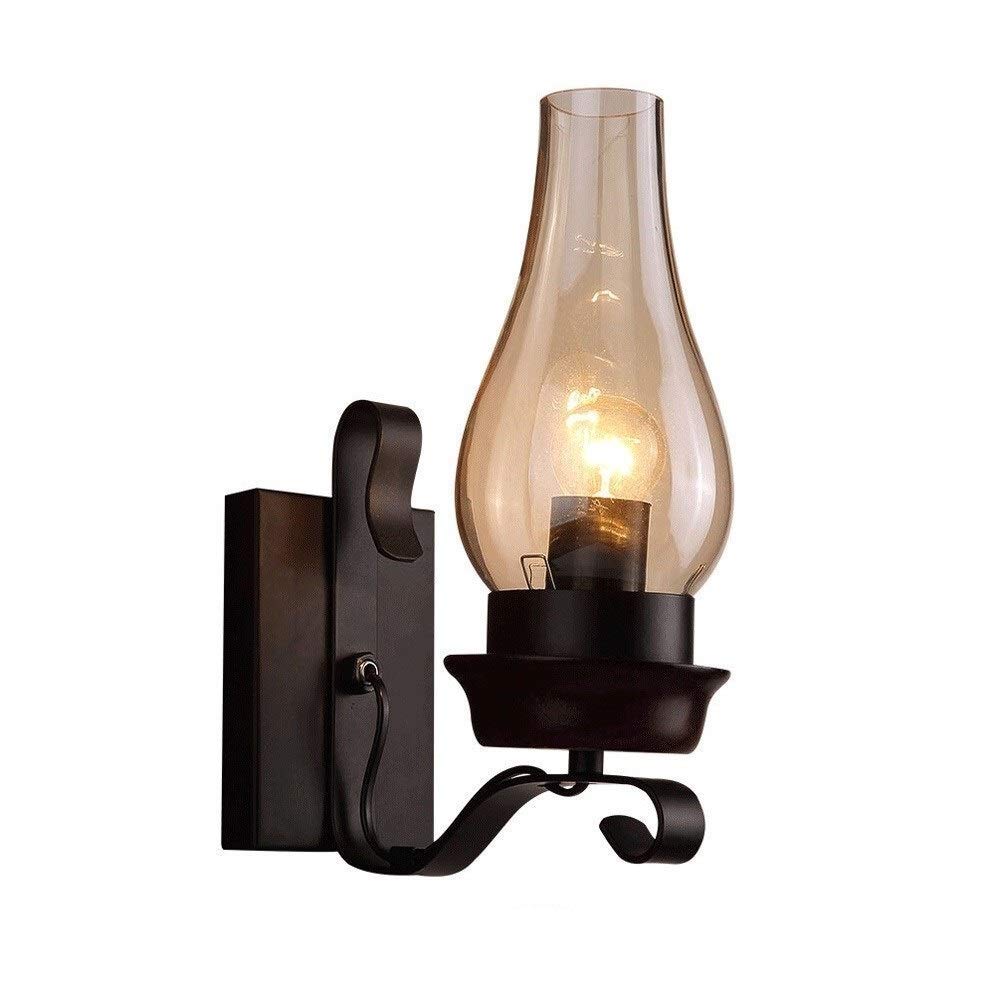 Lampe murale de jardin E27 lanterne vintage en verre étanche pour extérieur et villa