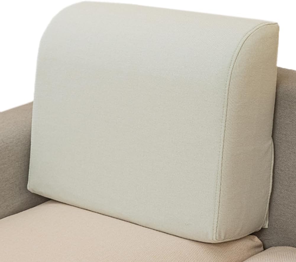 Cotton Linen Sofa Lumbar Pillows Washable Bed Backrest Reading Pillow Sponge Sofa Ergonomic Back Waist Cushion (Grass Green, 60×45×15cm/23.6"×17.7"×5.91")