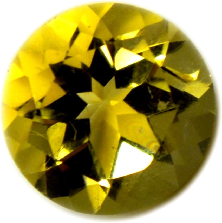 8X8 MM Size Natural Citrine Loose Stone Yellow Round Shape Faceted Gemstone for Astrology